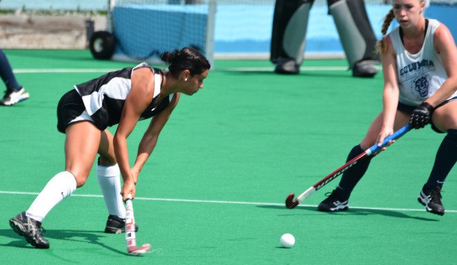 Kendall Weedling lines up a shot