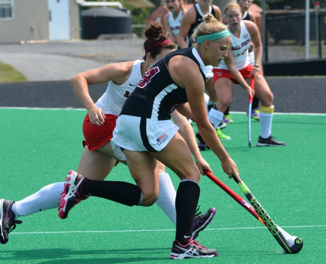 Aliza Furnaux moves past a Ball State defender