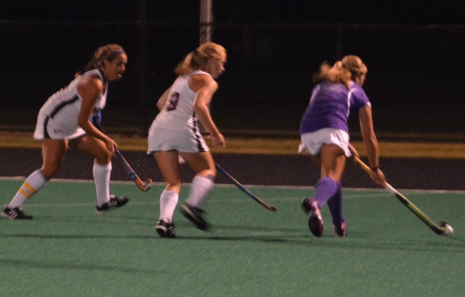 Amy Turner and Hannah Millen provide defense during the early minutes