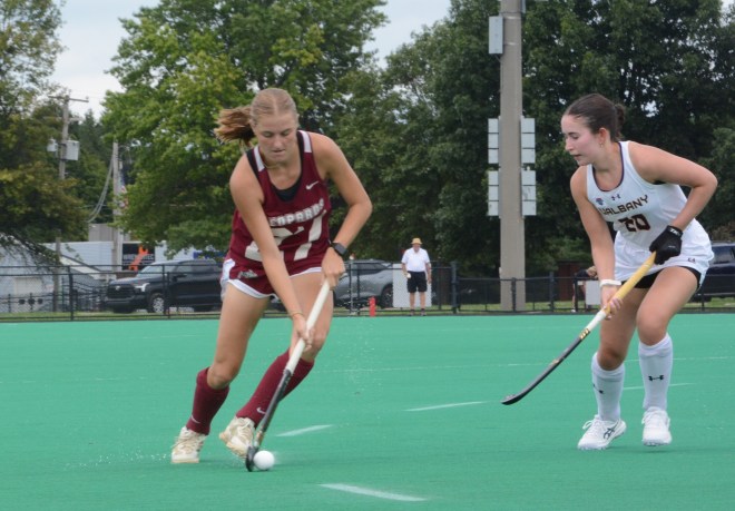 Linda Novas evades an Albany defender